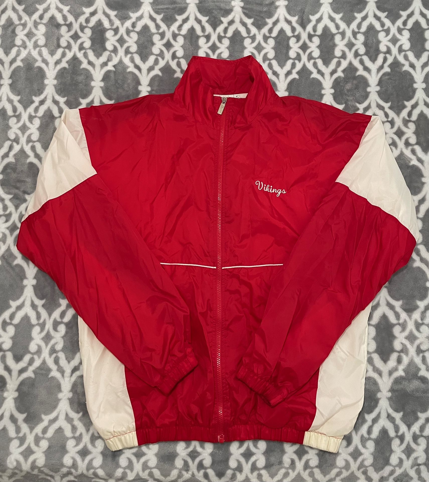 Asics Red and White Windbreaker Jacket