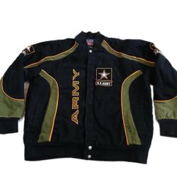 Vintage Y2K NASCAR U.S. Army Racing Jacket Size Large L
