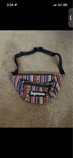 Supreme SS20 Woven Stripe Waist Bag Multicolor