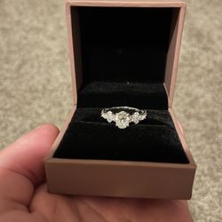 925 Silver VVS1 Moissanite Diamond Engagement Ring 