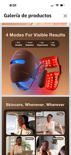 Máscara de terapia de luz roja 3D para cara, 328 LED, cobertura facial completa, 4 modos de luz, máscara facial inalámbrica de terapia de luz LED para