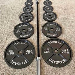 New Cast iron Standard Barbell Weight Plate Set 