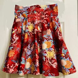 One-of-a-kind! Handmade Japanese Print Circle Skirt with Pockets - Size 28/Small