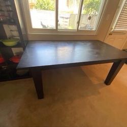 West Elm Solid Wood Dining Table, Espresso Color, 72” x  40”, Needs Refinishing