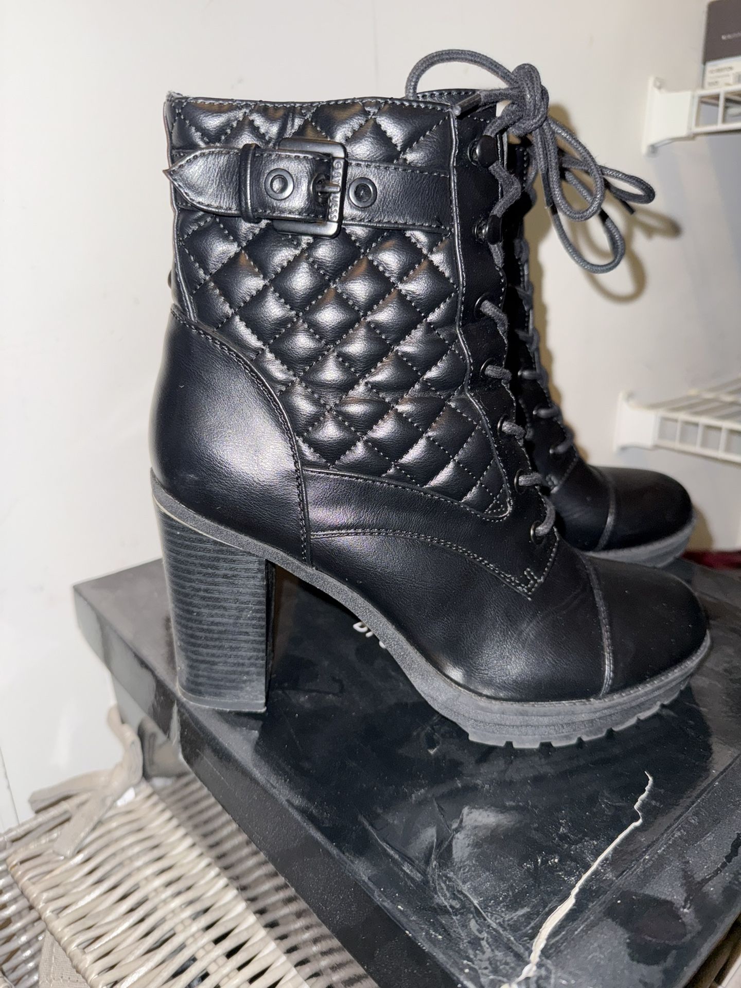 Black Combat Ankle Boots (Size 10)