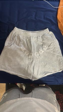 Sp5der Rhinestone Shorts (Light Gray)