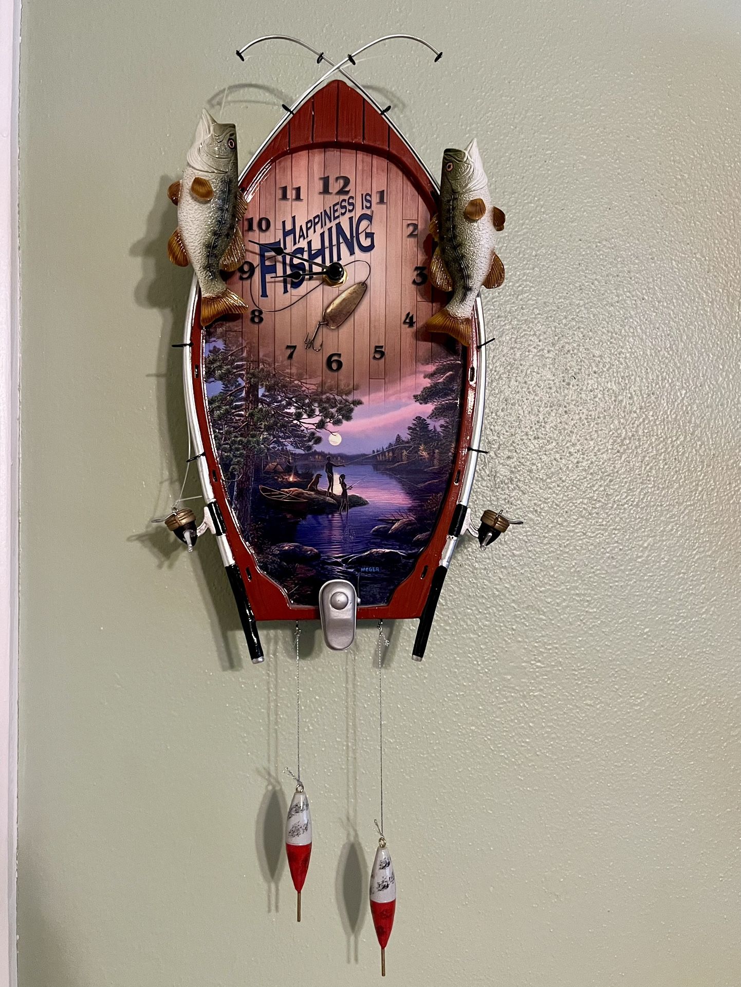 Bradford Exchange Happiness Is Fishing Wall Clock