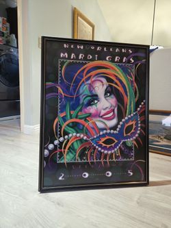 Mardi Gras framed poster for sale