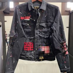 Men’s Black Jean Jacket Patch Work Designer Collection 