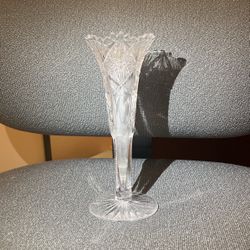 Vintage antique brilliant crystal trumpet vase