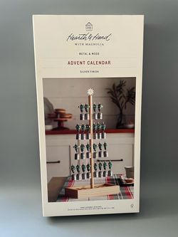 Hearth & Hand Advent Calendar Christmas Metal and Wood Magnolia