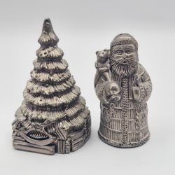 1995 International Silver Santa Claus & Christmas Tree Salt & Pepper Set