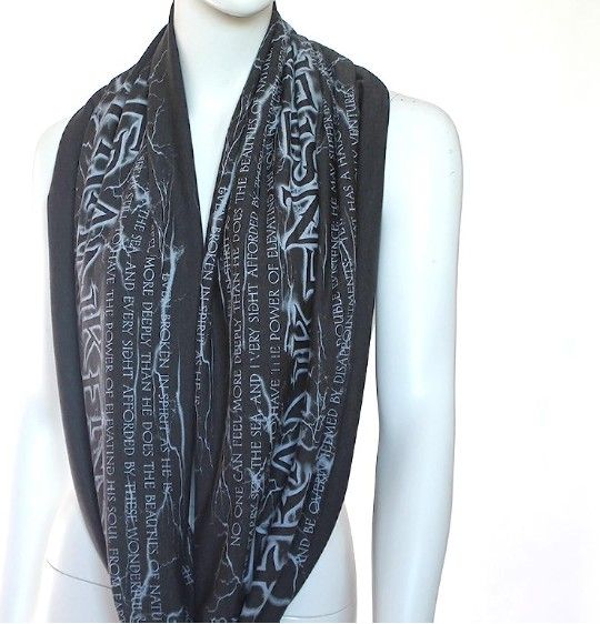 Frankenstein Book Scarf by Mary Shelley NIP