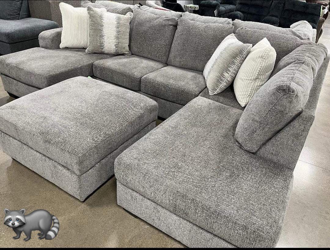 Creswell  Stone Sectional Sofa Couch+ OTTOMAN  by ASHLEY With İnterest Free Payment Options 