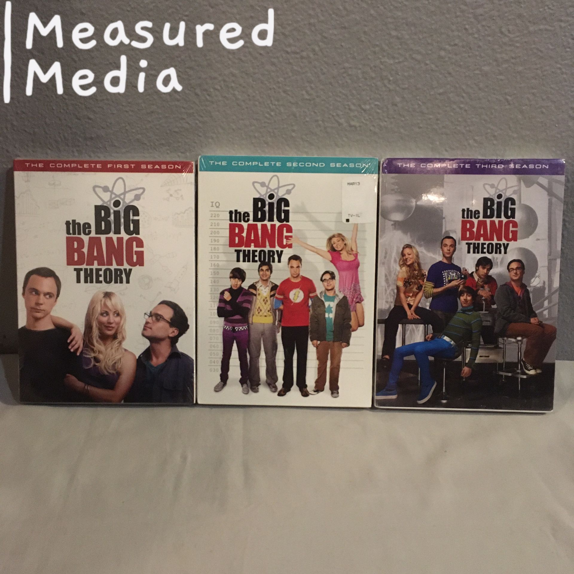 3 DVD SEALED NEW NWT The Big Bang Theory Season 1 / 2 / 3 Bundle Lot Kaley Cuoco