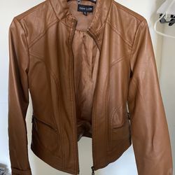 Brown Leather Jacket Size M