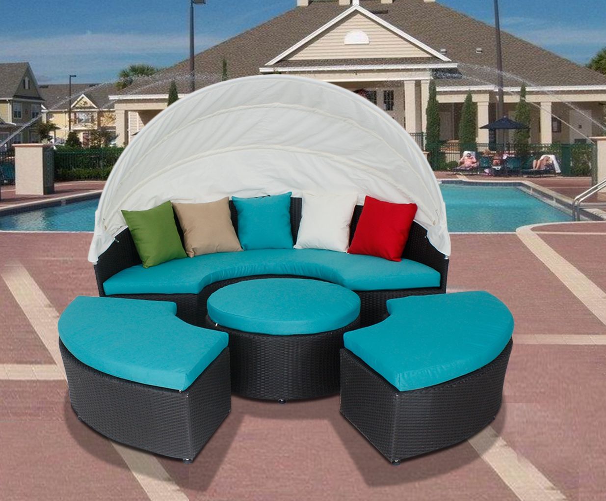 Patio Furniture Daybed Cushion Cover Only!!!! Aqua Blue
