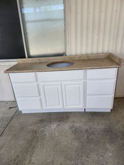 New 66" bathroom vanity with counter top $400