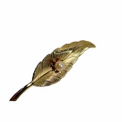 Vintage Brooch Pin Feather