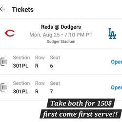 Dodger Tickets For Tonight