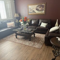 Ashley 6 Piece Living Room Set Espresso Faux Leather