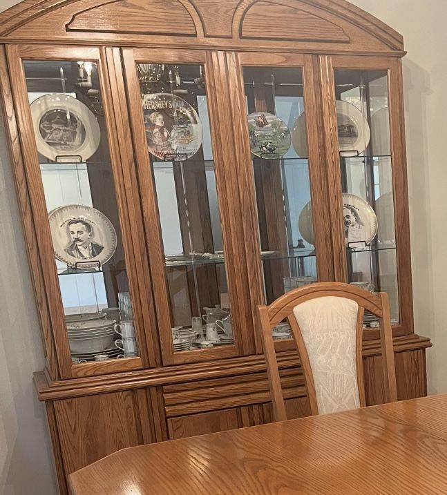 Solid Oak China Cabinet