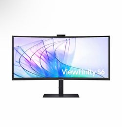 Samsung - ViewFinity 34\" S6 (S65VC) UWQHD Built-in Webcam 100Hz AMD FreeSync HDR10 Monitor (HDMI, USB, DisplayPort) - Black