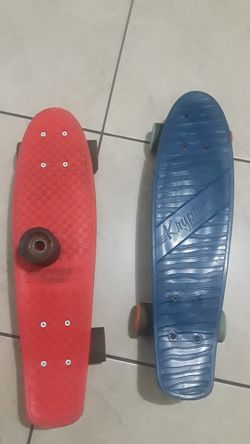 2 Penny boards (One has a wheel off but can be fixed)