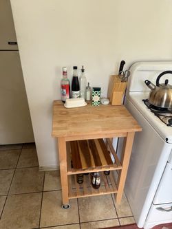 Wooden butcher’s block