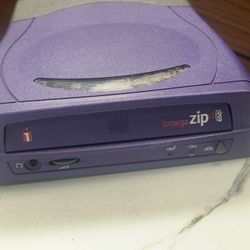 Vintage Iomega ZipCD 650 External CD-RW Drive Purple Gray Model Z650USB