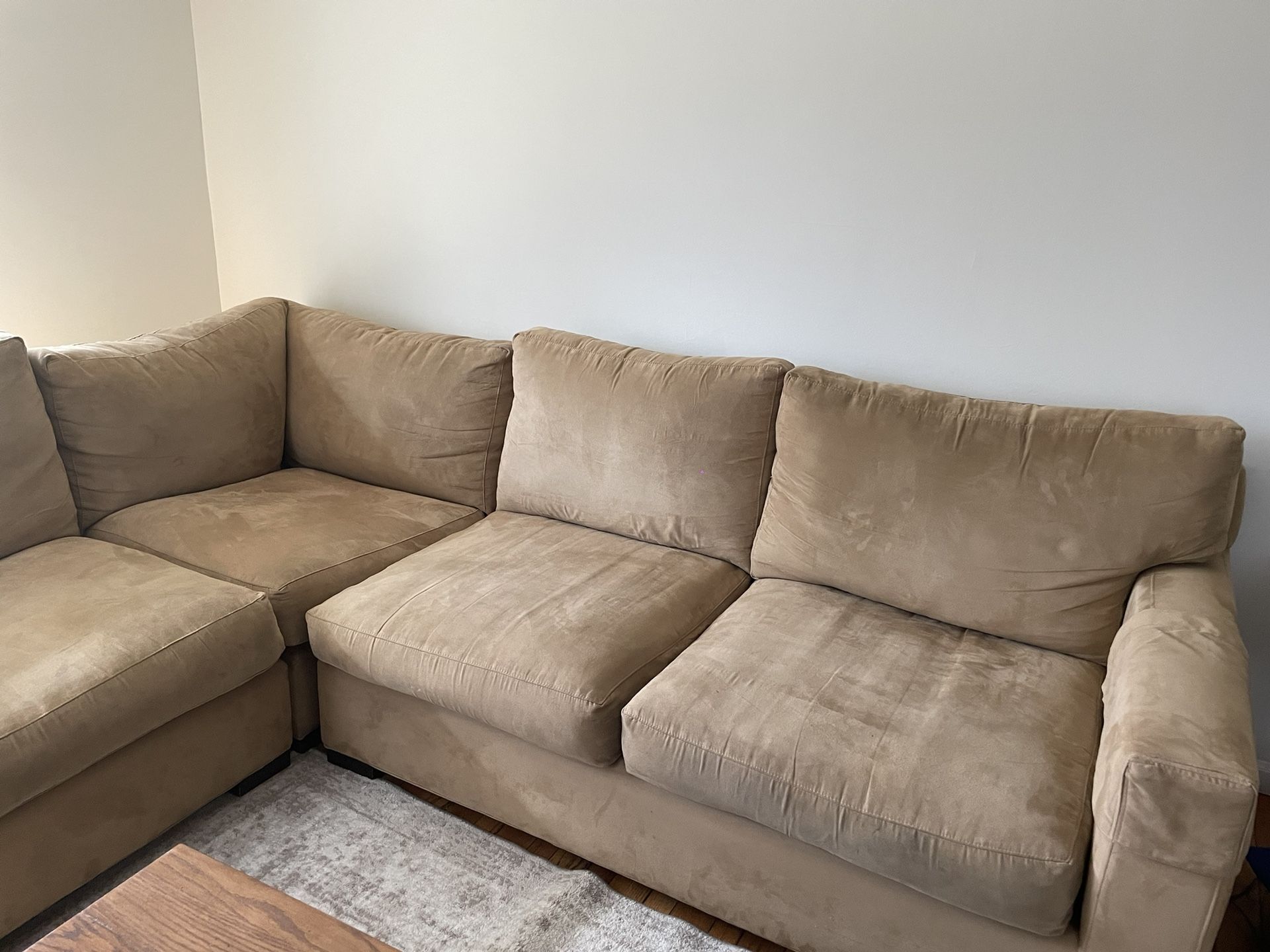 Crate & Barrel Axis Dansen Tan colorSectional Sofa 3 pcs