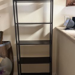5-Shelf Ladder Bookshelf Dark Brown Espresso