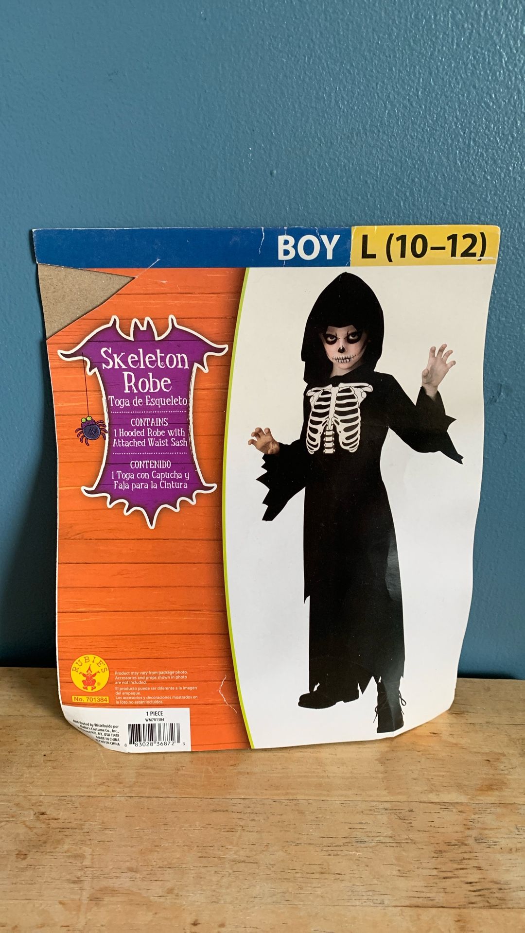 HALLOWEEN SKELETON GRIM REAPER KIDS SIZE LARGE 10-12 COSTUME