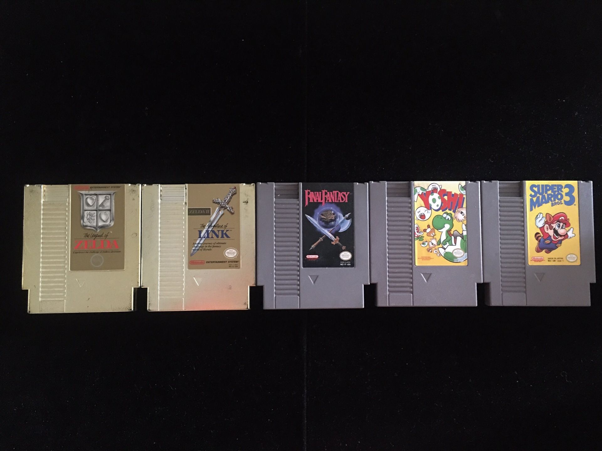 Nintendo NES Classic Games Lot of 5(Zelda I & II Final Fantasy Yoshi Super Mario Bros 3)