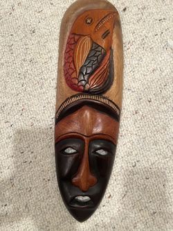 #2 Art Piece: African Art- Wall Decor Carved Wood And Hand Painted, Original