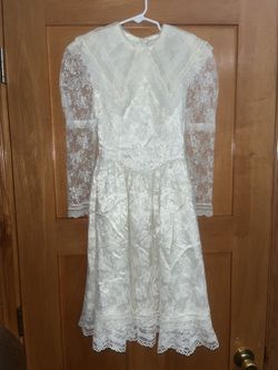 Vintage Girls  Gunne Sax Jessica McClintock Dress Lace Prairie Youth Size 8