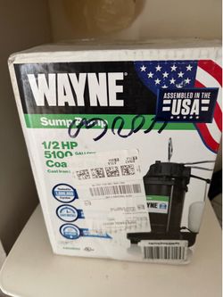 Wayne 1/2 HP 5100 GPH Cast Iron Sump Pump - NEW in Box