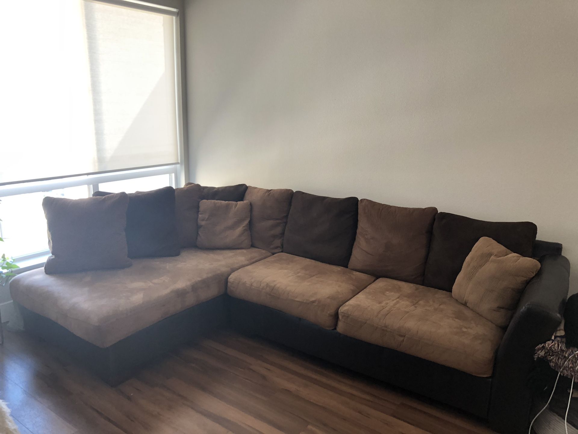 Brown Microfiber Sectional Couch