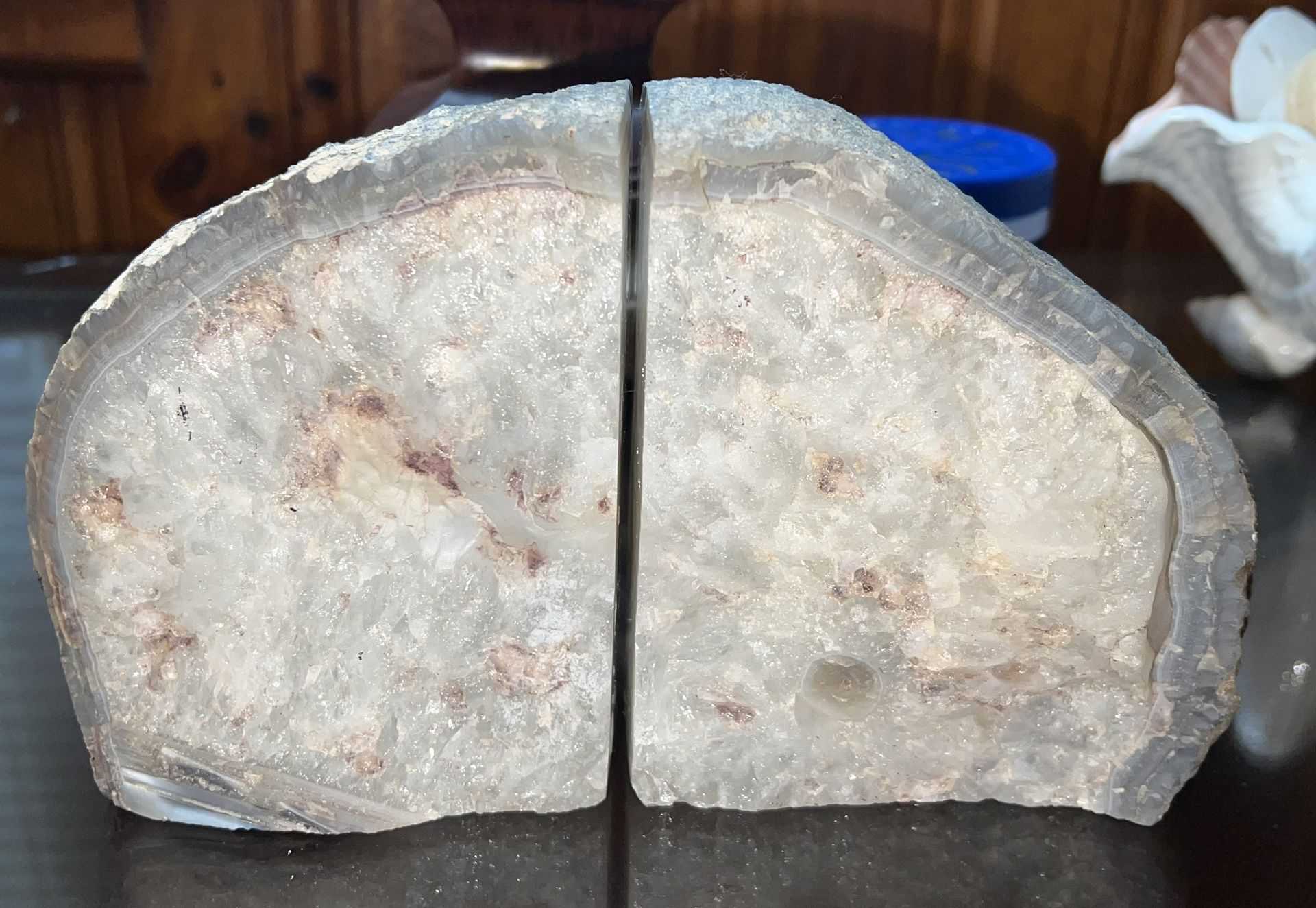 Large Genuine Agate Crystal Polished Gemstone Bookends