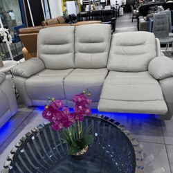 Power Recliner Sofa And Loveseat ✨ LED Light 