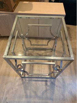 Chrome Glass Top Side Table