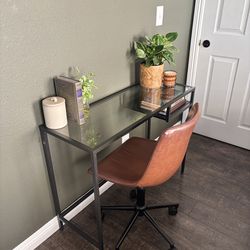 Glass top desk