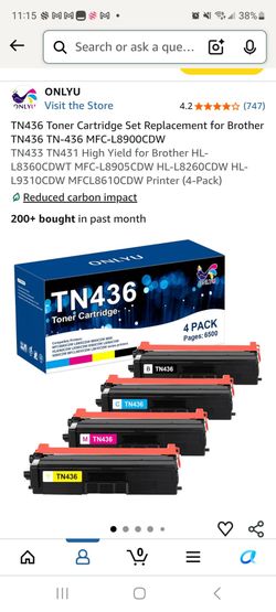 NEW TN436 Toner Cartridge Set Replacement for Brother