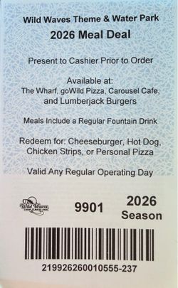 2026 Wild Waves Meal Deal Tickets