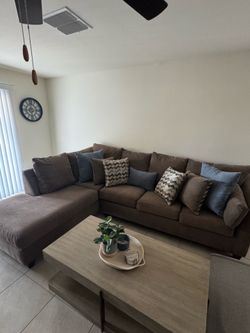 Virgo Brown 119” 2 piece Left Arm Facing Chaise Sectional