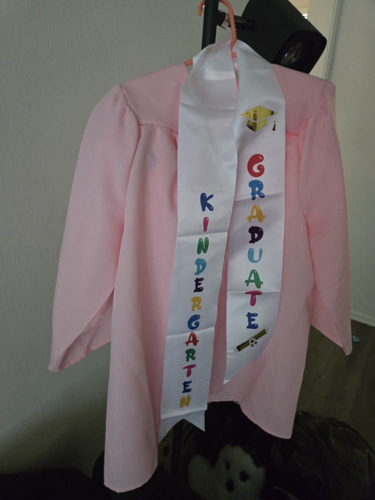 pink graduation gown kindergarten 