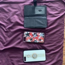 Two iPhone 7 Plus Cases and a Black Wallet