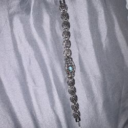 Silver Tone Turquoise Bracelet