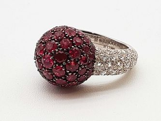 De Grisogono Love On The Rocks Ruby 18k White Gold Ring Size 6.25 Do1223rxzxmia