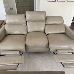 Leather Power Recline Couch